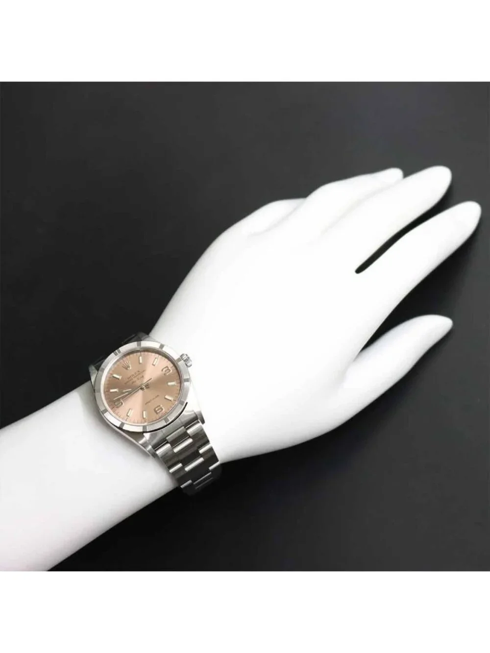 Rolex Air King a Watch Engine Turned Bezel Pink Automatic